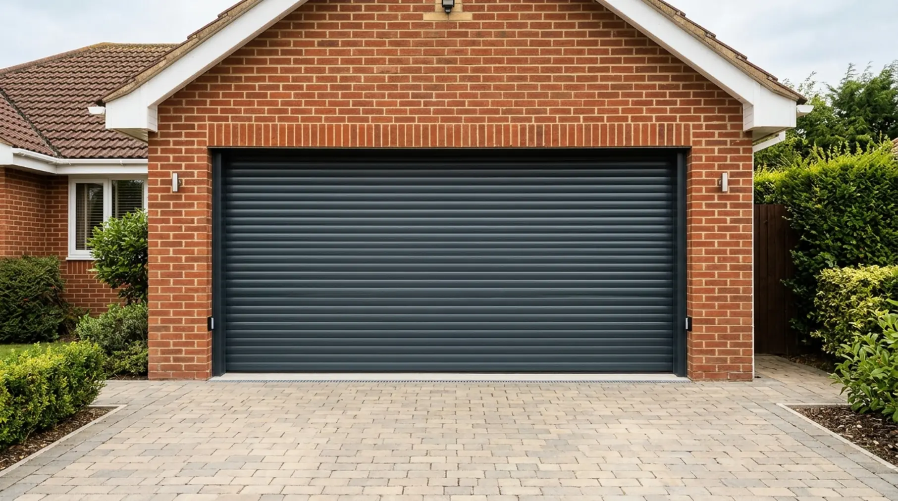 Anthracite grey roller garage door.